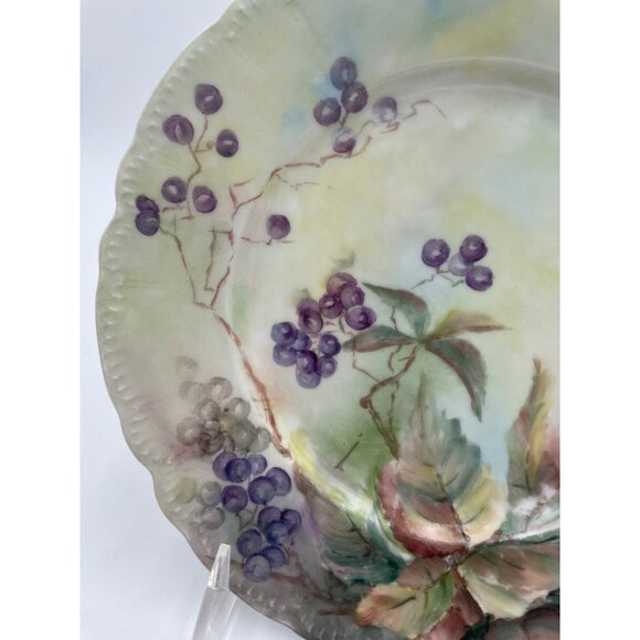 Antique R.C. Malmaison Bavaria Hand Painted Porcelain Plate With Grape Pattern & - Picture 2 of 7